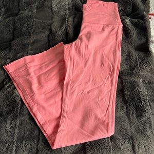 Blush Pink Petite Flared Leggings